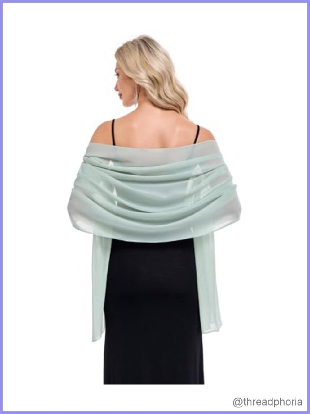Sheer Chiffon Evening Wrap Shawl for Bridal Party Formal Dress